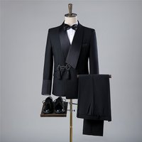 Foreign Trade Cross-Border Studio Button Retro Gown Mandarin Collar Chinese Wedding Photo Suit Men's Portrait Shooting