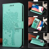 Embossed Cat Wallet Case OPPO A52 A53S A54S A54 A55 A72 A73 A74 A93 A94 A95 A96 PU Leather Flip Cover Reno 4 lit