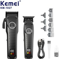 Kemei Km-1827 Electric Clippers Kit Professional Trimmer Cordless Rechargeable Hair Cutting hine For Strong Power