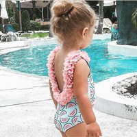 Mother & Watermelon Swimsuit 3D Flower Bikini Swimming Swimwear