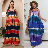 Plus Tie dye Print Strappy Loose Dress