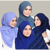 Scarves Pearl Chiffon Scarf Solid Bubble Scarf All Match Headscarf Malaysian Silk Scarf