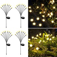 Solar Firefly LED String Lights - IP66 Waterproof Outdoor Garden Decor With 8 Lighting Modes, 12H Runtime, 0.06W LED, CE Certified