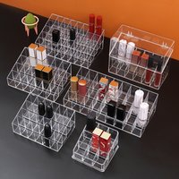Storage Box Dustproof Desktop Organizer Cosmetics Nail Polish Lid Transparent Acrylic Lip Gloss Lipstick Holder