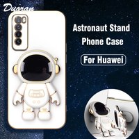 Luxury Astronaut Phone Stand Case Huawei P50 Pro P40 P30 Lite P20 Mate 10 20 30 40 Y7 Y9 Prime 2019 Holder Etui Back