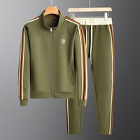 Clothing Autumn Collar Casual Sports Suit Fashion Sportswear Long Sleeve Straight Pants Two Piece Suit