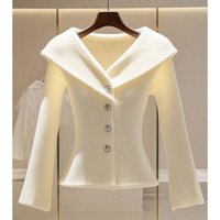 Women's Clothing autumn style solid color sweater advanced design niche temperament lady high end knitted sweater