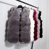 coat Autumn Winter special price imitation fur vest mid length furry slim fit fox fur vest