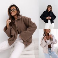 Clothing simple fashionable solid single breasted solid woolen coat
