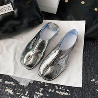 Women's Slip-On Split-Toe Flat Shoes - Breathable Summer Casual Loafers With Soft Rubber Sole (Black/Beige/Silver Crackle)
