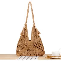 Fashion straw bag handwoven niche hollow triangle bag commuter shoulder bag seaside holiday bag