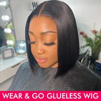 Wear Go Bob Wigs Human Hair Straight Glueless Wig Ready To Go Human Hair Wigs Pre Cut Lace Air Wig Sale