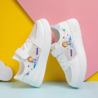 Warrior Girls Shoes Mesh White Shoes 2025 Spring And Summer Breathable New Children’s Sneakers Elementary School Students Princess Luck