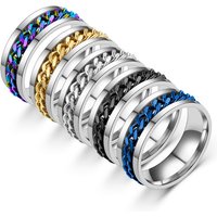 Sophisticated Gentleman Ring Cross border Supply s Titanium Ring Rotatable Stress relief Beer Opener Stainless Steel Chain Ring Wholesale