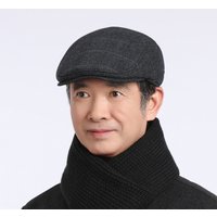 Beret Hat Forward Cap Autumn Winter Thickened Warm Cotton Middle aged Elderly Hat Fleece lined