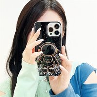 Phone Case On For OPPO A9 2020 A53 Glitter Stars Astronaut Fold Phone Holder Soft Cover A15 A16 A54 A74 A92S A72 A15 A5S