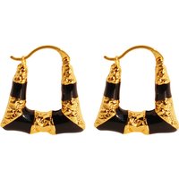 Women's Jewelry Niche Black Enamel Trapezoidal Ear Buckle Wrinkled Texture Geometric Egyptian Earrings Medieval Temperament Earrings