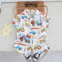 Kids’ Clothing Boys Shirt Suit Thin Summer New Children’s Stylish Cartoon Baby Short Sleeved Summer Clothes Children’s Clothing