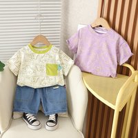 Dress 2025 New Style Boys‘ Summer Clothes Cartoon Short Sleeve Two Piece Set