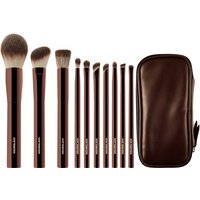 10pcs set Hourglass Makeup Brushes Powder Eyeshadow Domed Crease Make Up Brush Stippling Angled Shadow Brow Cosmeetic Bag