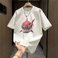 Men's & Women's Shark Graphic Tee, Summer Casual Comfort Cotton T-Shirt, Relaxed Fit Short Sleeve Top With Trendy Print