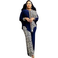 2024 New In Matching African Sets For Women Elegant Lady Evening Leopard Clothing Plus Size Dashiki Top And Pants Suits