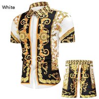 Clothing Short sleeved Court Retro Digital 3D Printed Shirt Shorts Suit