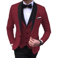 Large suit slim fit double fork grooms dress 2 piece set formal casual solid