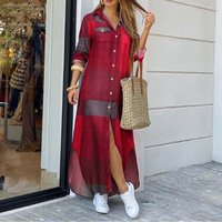 autumn fashion long sleeved shirt dress long dress