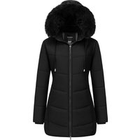 Long Puffer Jacket Waterproof Thickened Quilted Snow Parka Removable Hood
