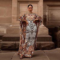 printed plus loose robe