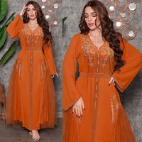 Modest Abaya Dress Luxury Dress – Embellished Crystals & Beads Elegant Chiffon & Mesh Gown Special Occasions