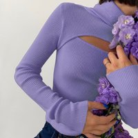 Clothing autumn winter style open chest long sleeved knitted sweatshirt