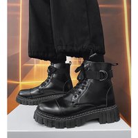 Shoes Martin boots shoes leather high top style trend motorcycle leather boots work boots