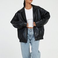  Biker PU Leather Jacket Stand Collar & Zipper Detail Slim Fit Motorcycle Coat Streetwear Fashion