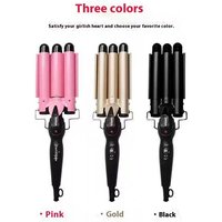 Professional 3 Barrel Ceramic Tourmaline Hair Curling Iron 15 Temperature Settings Fast Heat up Perfect Waves & Curls