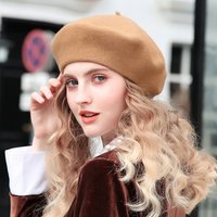 Wool Beret Hat Winter Thick French Hat Solid Autumn Caps Hats Flat Cap Hat Felt