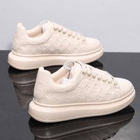 Genuine Leather High Top Sneakers Breathable Lightweight Casual Sports Shoes Classic Autumn Winter Trainers Red White