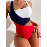 Clothing Sexy Contrast One Piece Swimsuit Female Ins Style Conservative Bikini Hot Spring Swimming Suit