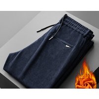 Fleece Thickened Corduroy Casual Pants Men's Straight Thermal Middle-aged And Elderly Pants