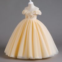 Girls‘ Dress Princess Dress High-end Flower Girl Wedding Bridesmaid Stage Host Catwalk Evening Gown Pompadour Dress
