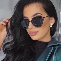 Sexy Retro Cat Eye Sunglasses Brand Designer Metal Sun Glasses Female Vintage Fashion Oculos De Sol