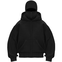 2025 European USA Style Fashion Hoodies Outerwear Long Sleeve Casual Loose Double Hat Zipper Hooded Sweatshirts