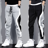Men's Clothing sports sweatpants men's loose fitting cuffed trousers spliced running training foreign trade large size casual pants