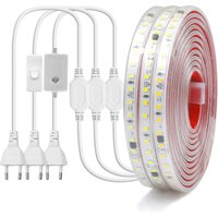 Dimmable LED Strip Light 220V Switch EU Power Dimmer Kit Waterproof 2835 120LEDs M High Bright Flex Tape Home Decor 0.5M 10M 20M