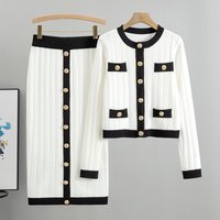 Women's Clothing Women's fashion knit cardigan two-piece dress