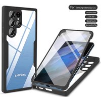 LOVECOM 360 Full Cover Samsung Galaxy S22 Ultra S21 FE A72 A52 A32 A22 A12 A21S A71 A51 Transparent Shockproof Phone