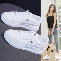White For Women, Spring 2025 New Breathable Student Korean Version Height Increasing Sponge Cake, Casual D08 Board