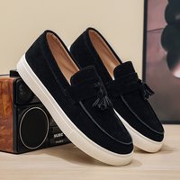 SHLIANG Suede Leather Loafers Classic Loafers Walking Shoes Casual Slip On Driving Shoes X0003