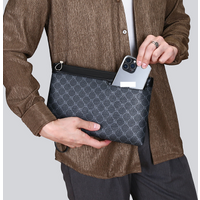 Men's ClutchBag Wrist Bag Hand Grip Bag High-end Business Men's Bag Fashion Printed Pu Large Capacity Commuter Leisure Handbag Advanced Sense